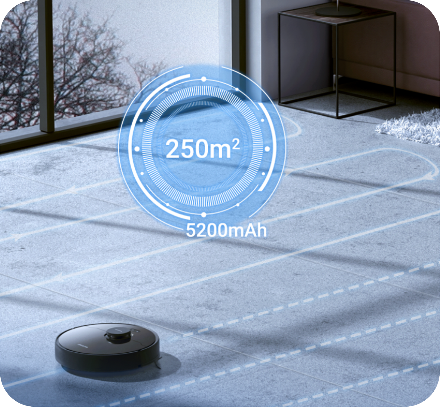 D9 Max Cleans up to 250㎡* on one charge