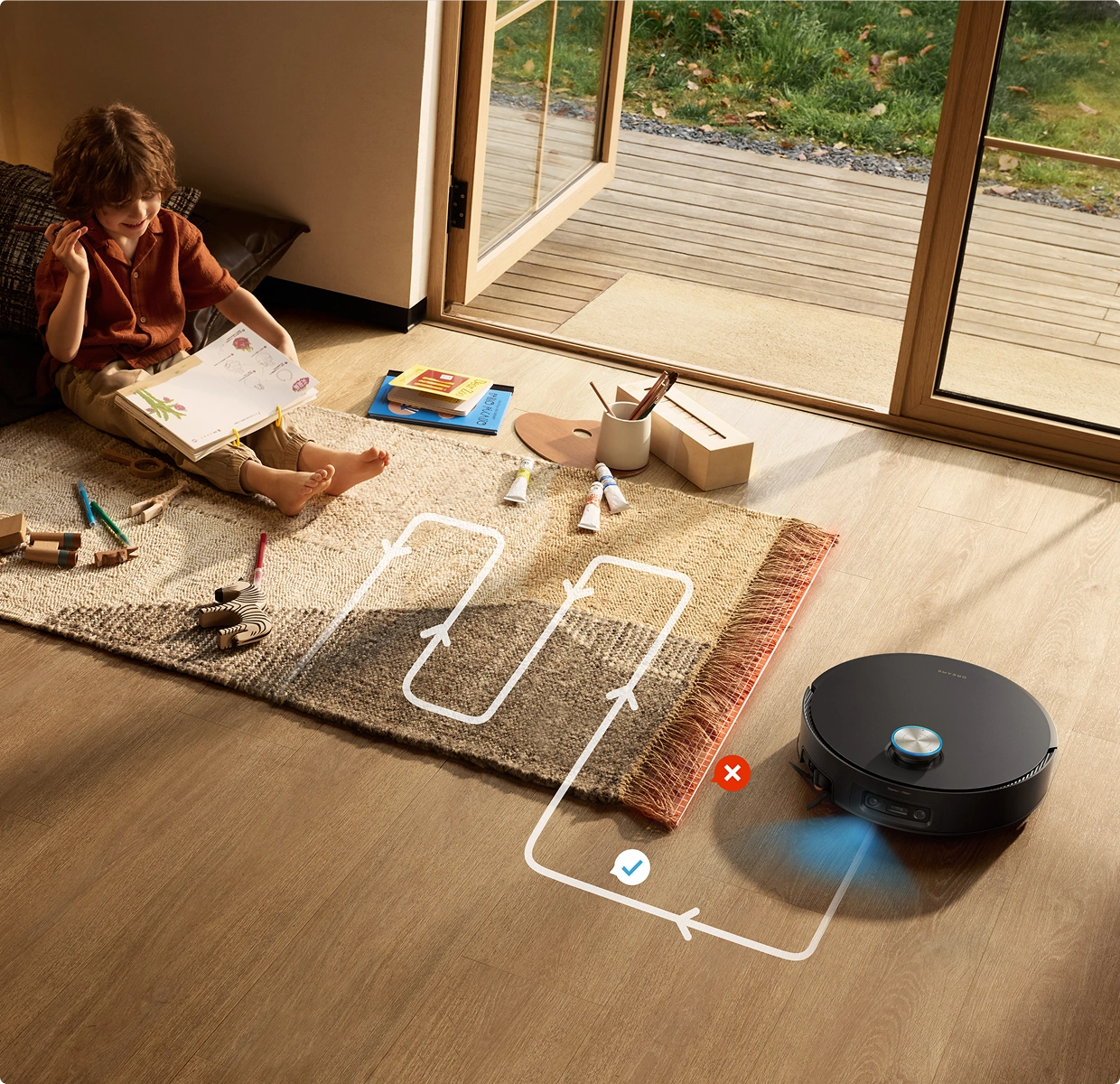 Smart Paths around Fine Fringes